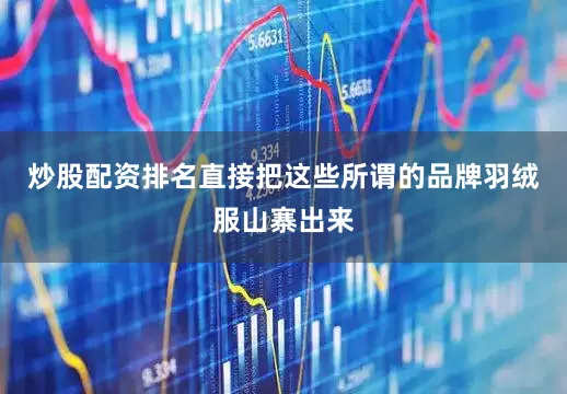 炒股配资排名直接把这些所谓的品牌羽绒服山寨出来
